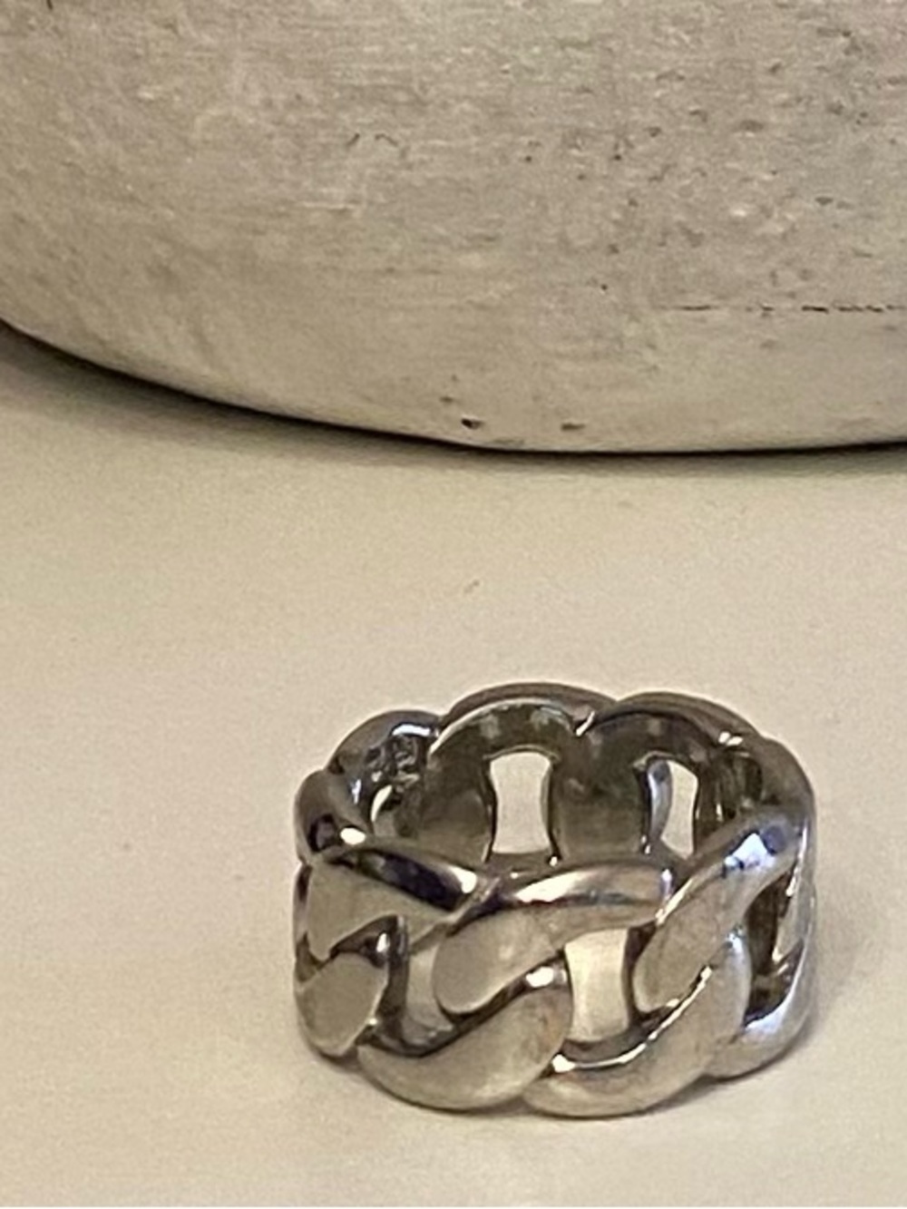 Banana Republic Silver Figsro Chain Link Ring Size 7